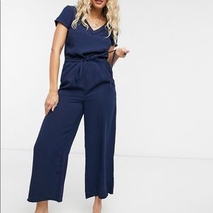 ROOLEE medium wide leg crop jumpsuit romper navy blue